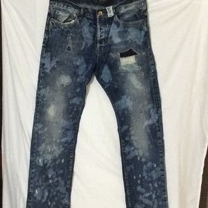 Acid wash denim jeans